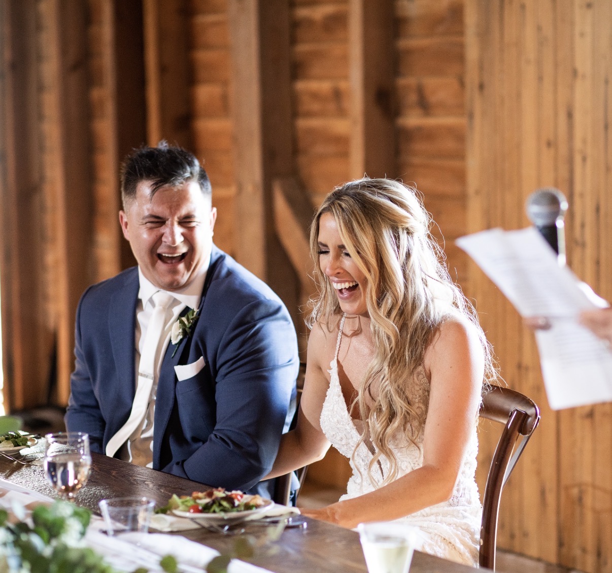 Courtney and Josh laughing together