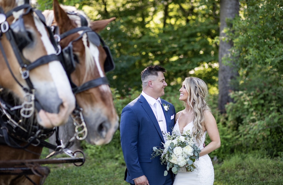 Courtney and Josh on their wedding day